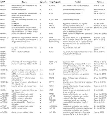 Role of Non-Coding RNAs in Post-Transcriptional Regulation of Lung Diseases